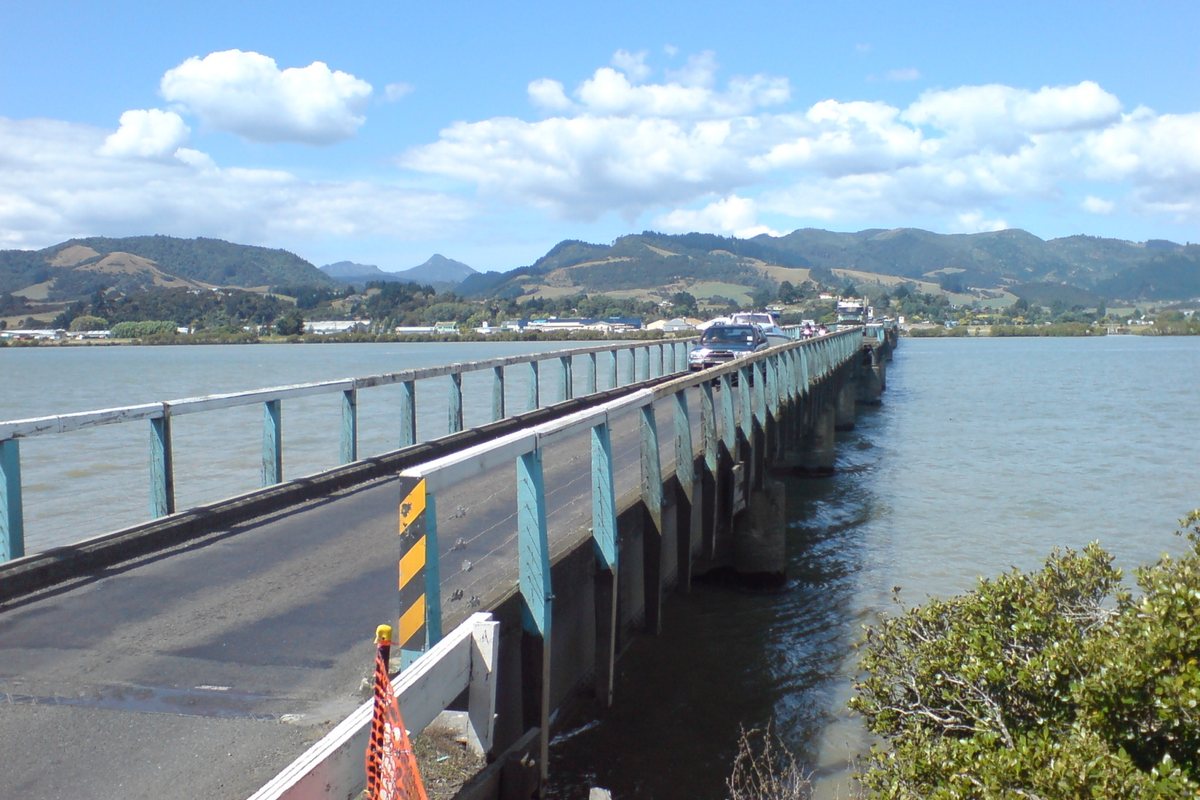 The Kopu Bridge over the Waihou River just south of Thames